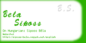 bela siposs business card