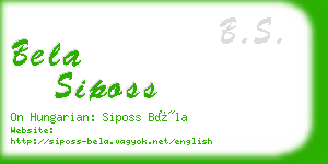 bela siposs business card